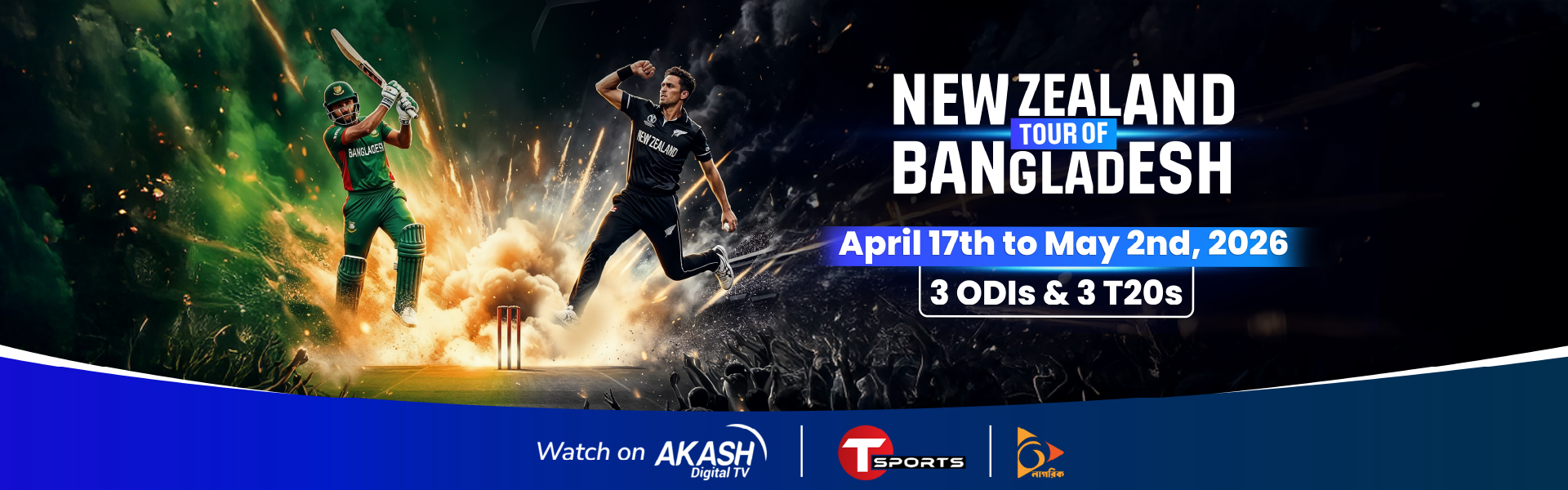BD-NZ Cricket Series Web Banner